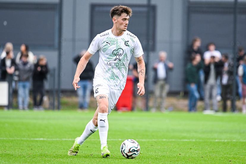 Cercle's Jonas Lietaert pictured in action during a friendly soccer game between Dutch team FC Utrecht and Belgian team Cercle Brugge, Saturday 05 July 2025 Utrecht, Netherlands, in preparation of the upcoming 2025-2026 season. BELGA PHOTO TOM GOYVAERTS