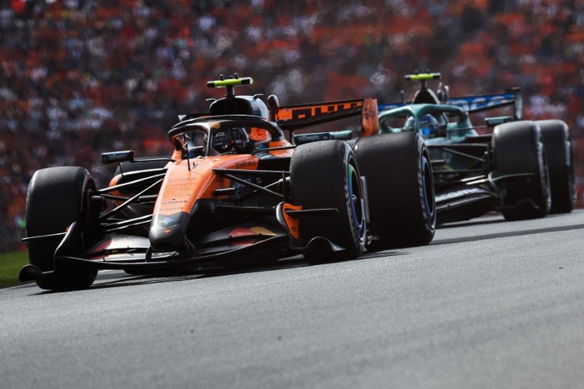 McLaren's British driver Lando Norris drives during the Formula One Dutch Grand Prix at The Circuit Zandvoort, western Netherlands, on August 23, 2026.  SIMON WOHLFAHRT / AFP