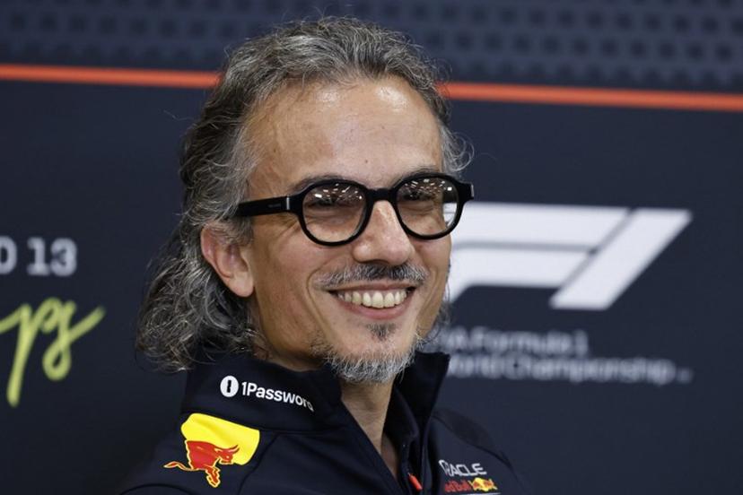 Newly appointed Red Bull team principal Laurent Mekies attends a press conference after the first practice session ahead of the Formula One Belgian Grand Prix at the Spa-Francorchamps circuit in Spa, on July 25, 2025.  SIMON WOHLFAHRT / AFP