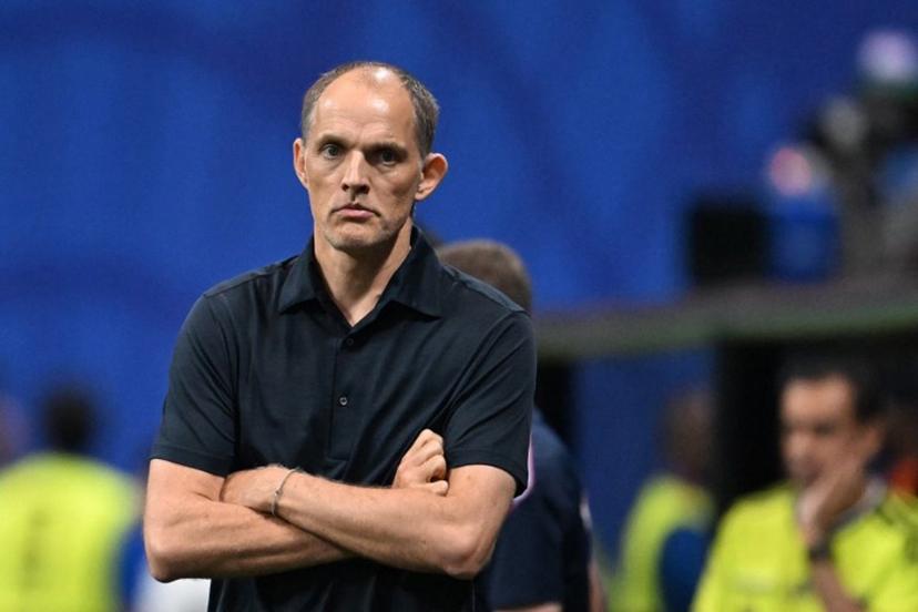 England's German head coach Thomas Tuchel gestures during the 2026 World Cup round of 32 match football between England and the Democratic Republic of Congo at the Atlanta Stadium in Atlanta on July 1, 2026.   ROBERTO SCHMIDT / AFP