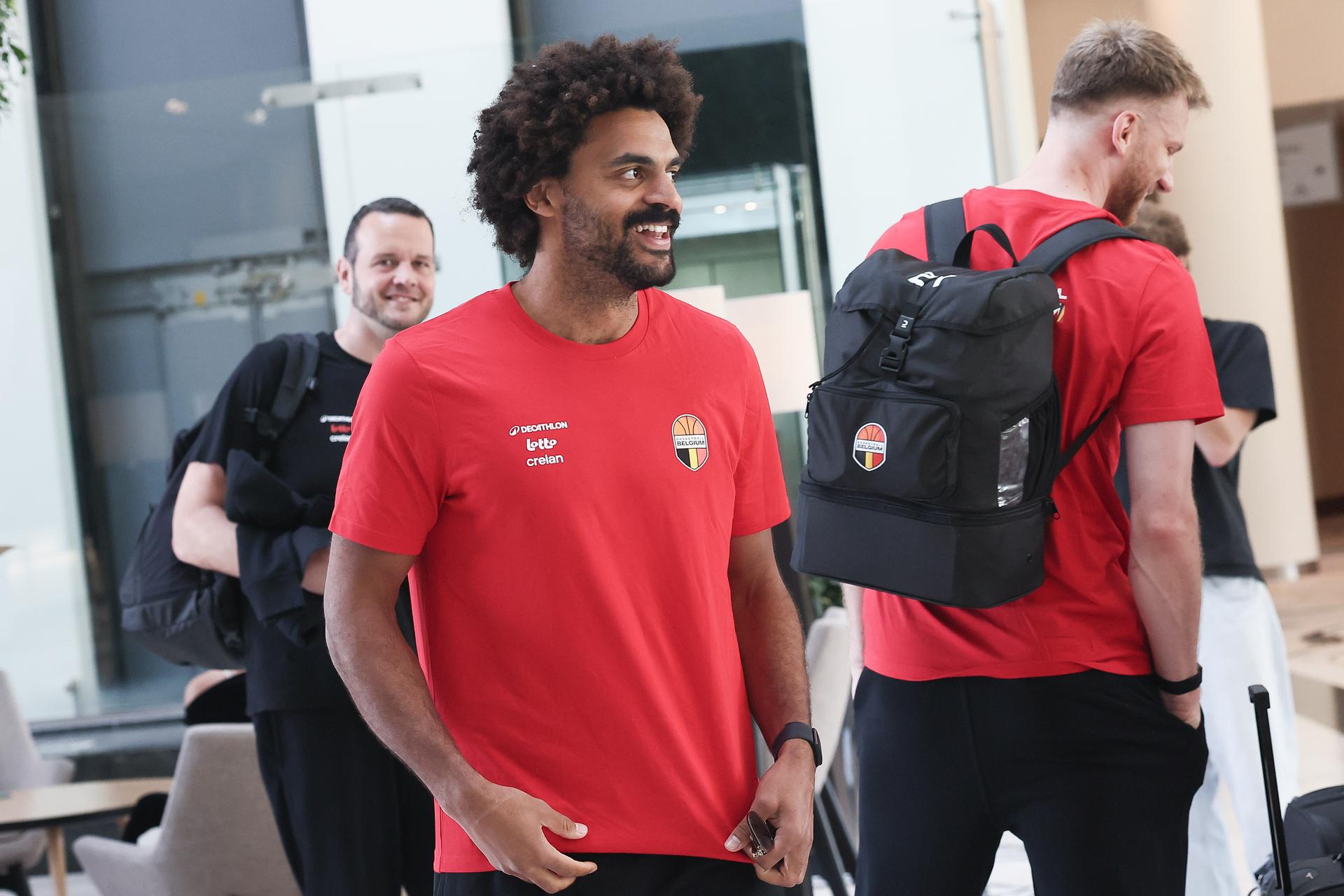 Belgium's Jean-Marc Mwema arrives for the Media Day of the Belgian national men team 'the Belgian Lions', in Brussels, on Monday 21 July 2025. BELGA PHOTO BRUNO FAHY