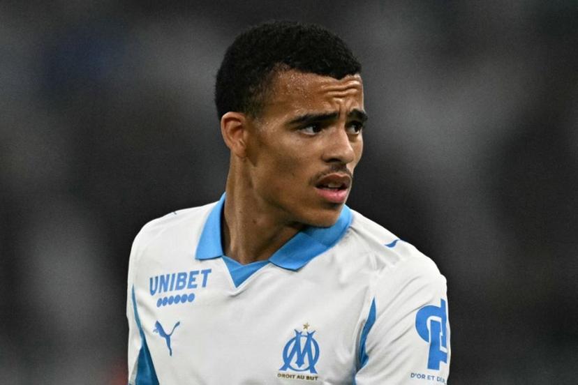 Marseille's English forward #10 Mason Greenwood reacts during the French L1 football match between Olympique de Marseille (OM) and Stade Rennais FC at the Stade Velodrome in Marseille, southern France, on May 17, 2026.  Gabriel BOUYS / AFP
