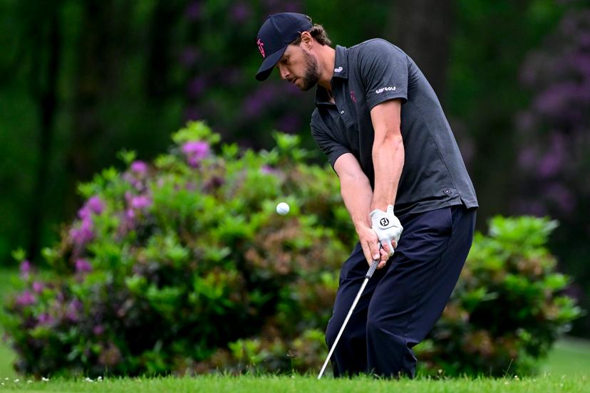 Belgian Thomas Pieters pictured in action during the first round (1/4) at the 2024 Soudal Open DP World Tour golf tournament, in Schilde, Thursday 23 May 2024. The 2024 Soudal Open takes place from 23 to 26 May at the Rinkven Golf Club in Schilde. BELGA PHOTO DIRK WAEM
