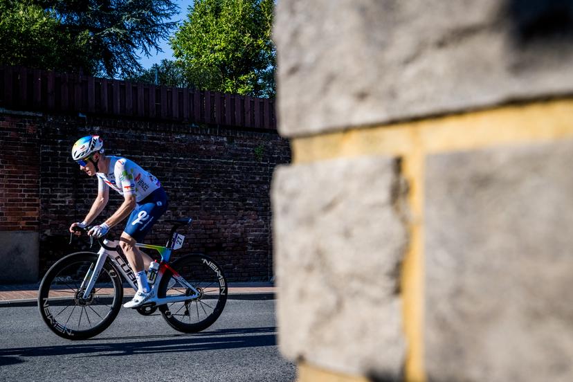 French Baptiste Vadic of TotalEnergies pictured in action during the 'Ename Samyn Classic' one day cycling race, 203,8km from Quaregnon to Dour on Tuesday 03 March 2026. BELGA PHOTO JASPER JACOBS