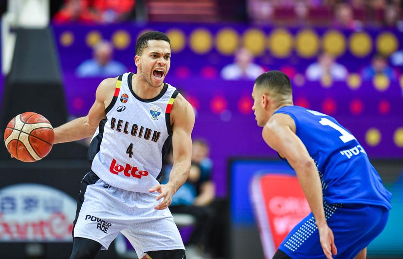 Belgium's Emmanuel Manu Lecomte pictured in action during a basketball match between Belgium's national team Belgian Lions and Israel, Tuesday 02 September 2025 in Katowice, Poland, the fourth game of the group stage of the Eurobasket 2025 European championships, in the group D. BELGA PHOTO MARCIN BULANDA *** BELGIUM ONLY ***