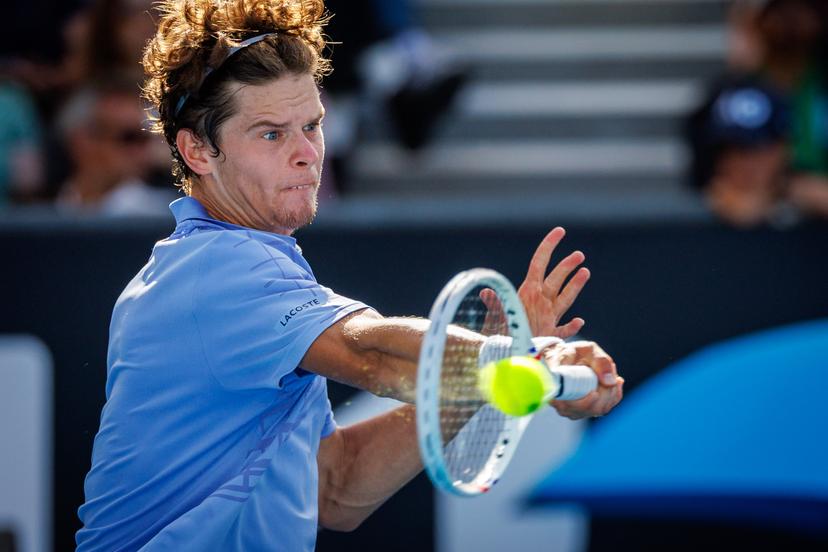 Belgium's Alexander Blockx pictured during a third round qualifying match in the men's singles against Australia's Kubler at the Australian Open, Melbourne Park, Melbourne on Thursday 15 January 2026.  BELGA PHOTO PATRICK HAMILTON  --- BENELUX ONLY   ---