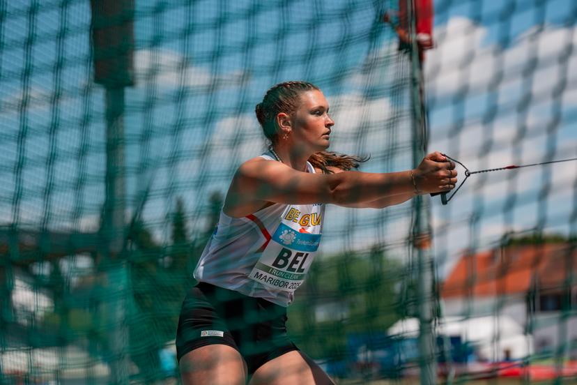 Manon Beernaert pictured in action during the European Athletics Team Championships, in Maribor, Slovenia, Sunday 29 June 2025. Team Belgium is competing in the second division on 28 and 29 June. BELGA PHOTO CHIARA MONTESANO