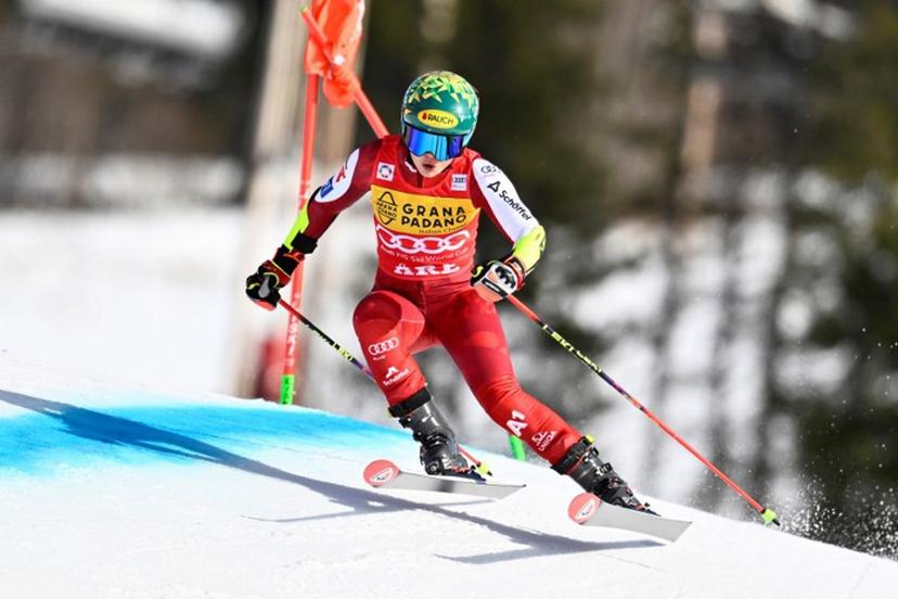 Austria's Julia Scheib competes in the first run of the women's giant slalom race during the FIS Ski World Cup event in Are, Sweden, on March 14, 2026.  Pontus LUNDAHL / TT News Agency / AFP