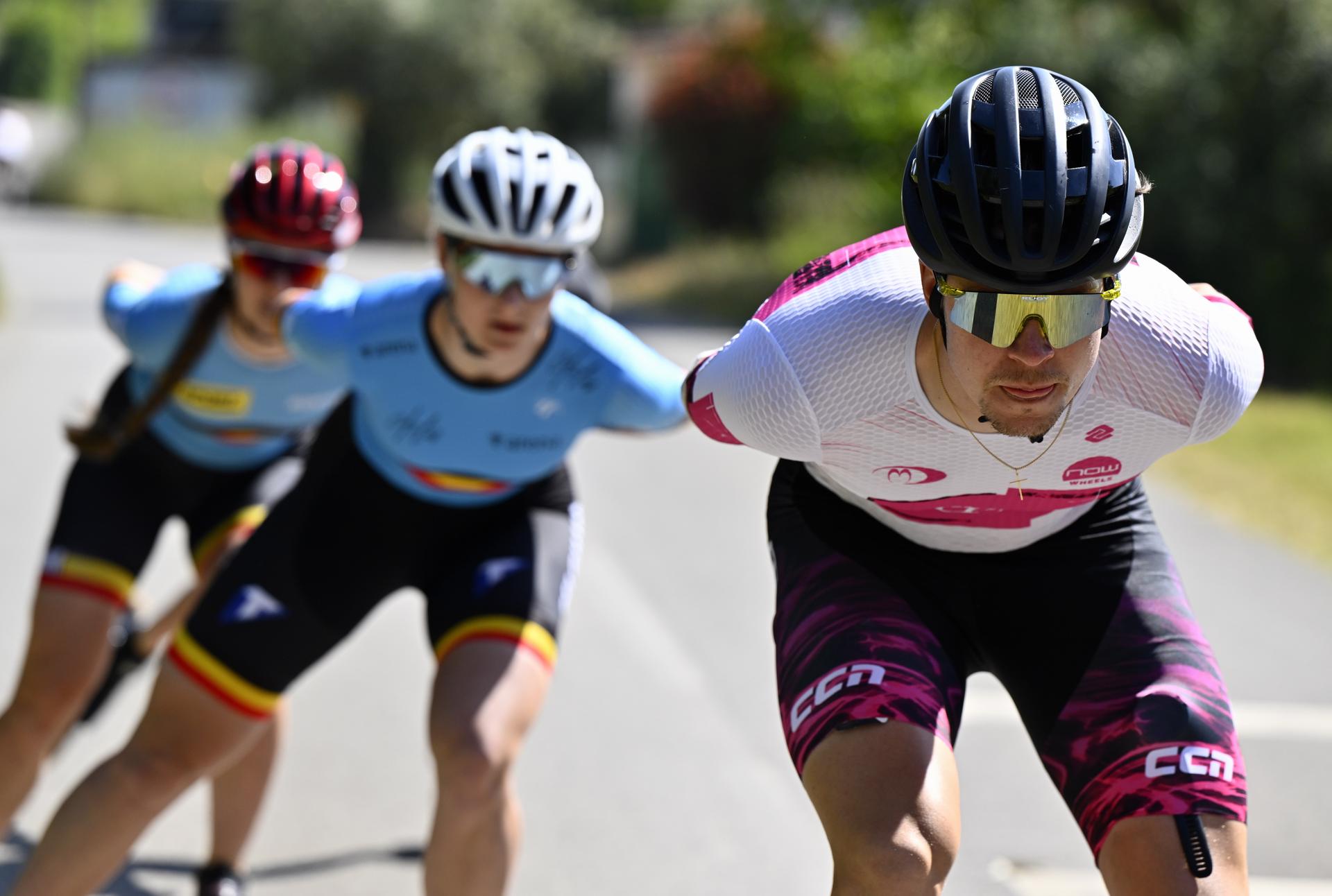 Athlete Indra Medard pictured in action during the annual stage of Team Belgium (19-25/05), in Rio Maior, Portugal, Tuesday 20 May 2025, BELGA PHOTO ERIC LALMAND