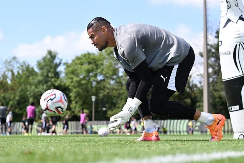 Cercle's goalkeeper Lisboa Warleson is pictured in action during a training session of Belgian first division soccer team Cercle Brugge, on Wednesday 01 July 2026 in Brugge, in preparation of the upcoming 2026-2027 Belgian first division soccer season. BELGA PHOTO MAARTEN STRAETEMANS