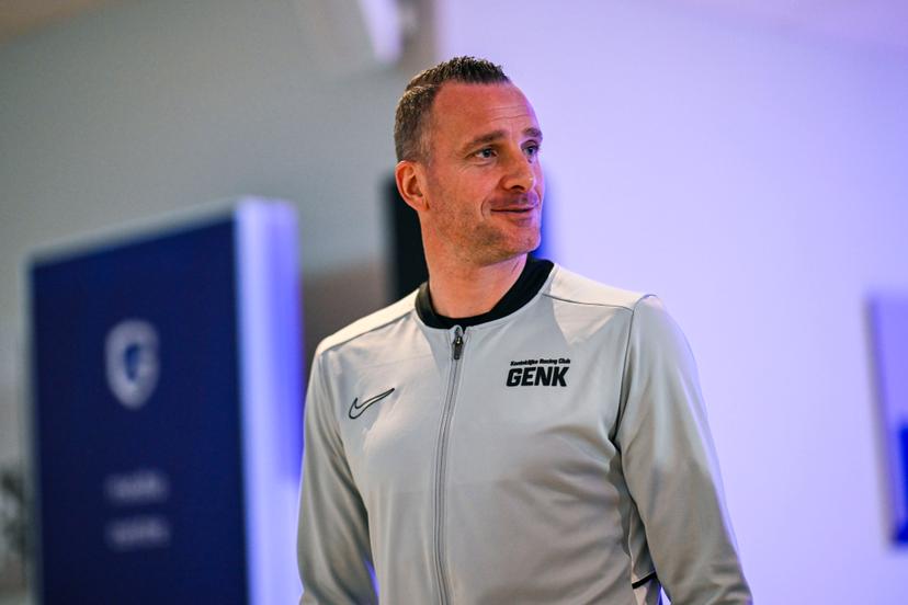 Genk's head coach Nicky Hayen pictured after a press conference of Belgian soccer team KRC Genk, Wednesday 11 March 2026 in Genk. The team is preparing for tomorrow's match against German Freiburg, the first leg of the 1/16 Finals of the UEFA Europa League tournament. BELGA PHOTO TOM GOYVAERTS