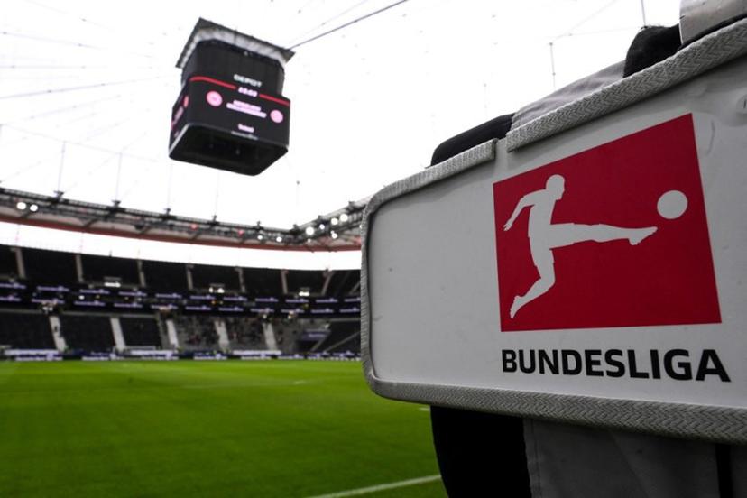 The German professional football league (Bundesliga) logo is pictured prior to the German first division Bundesliga football match between Eintracht Frankfurt and 1 FSV Mainz 05 in Frankfurt am Main on December 21, 2024.  Kirill KUDRYAVTSEV / AFP