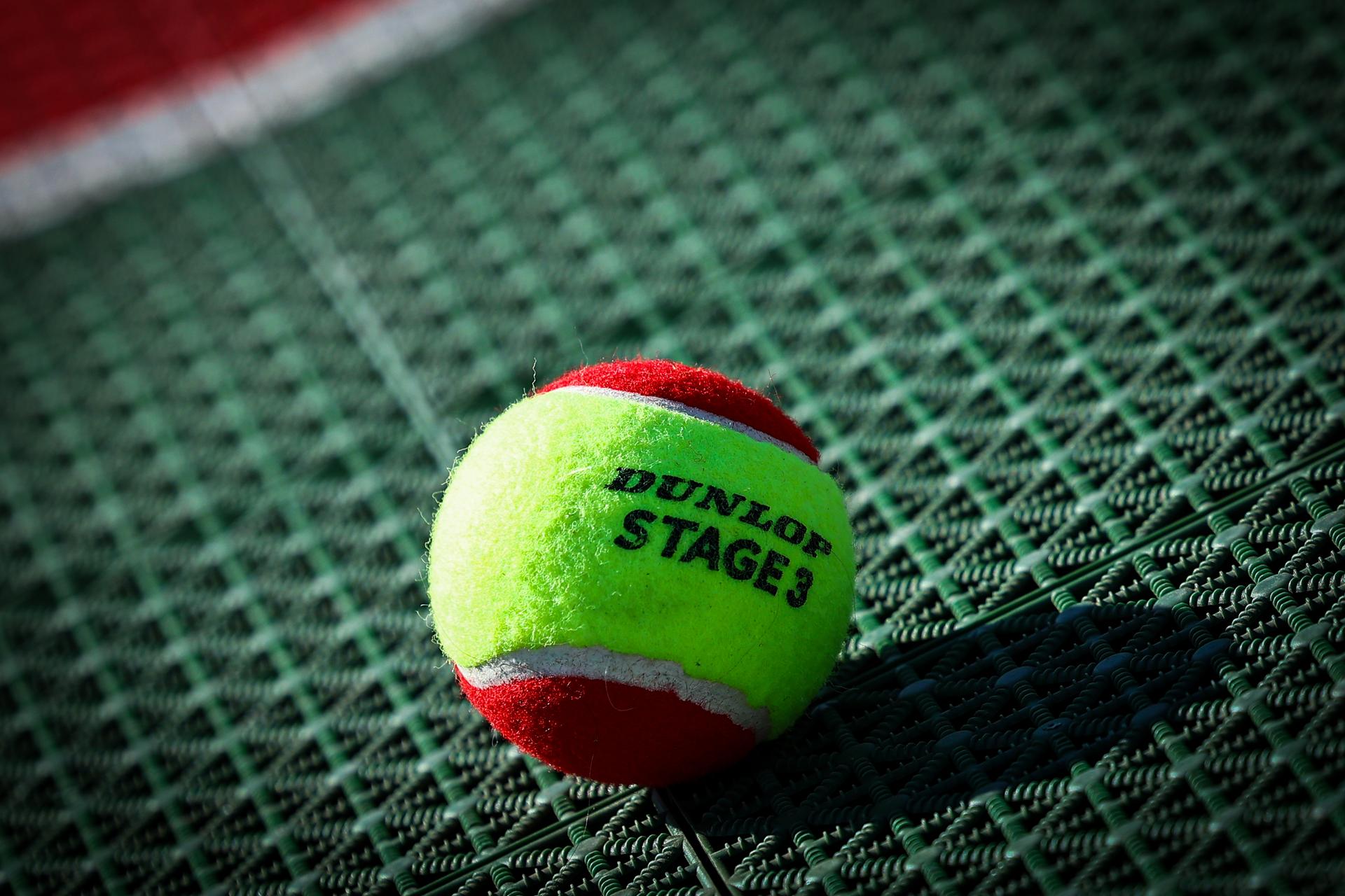 illustration pictured of the tennis ball taken during the kick-off event of Tennismakingsmaand event at the Bellewaerde amusement park in Ieper on Saturday 05 April 2025. Tennismakingsmaand is an initiative of Tennis en Padel Vlaanderen to recruit new members for affiliated clubs. BELGA PHOTO DAVID PINTENS