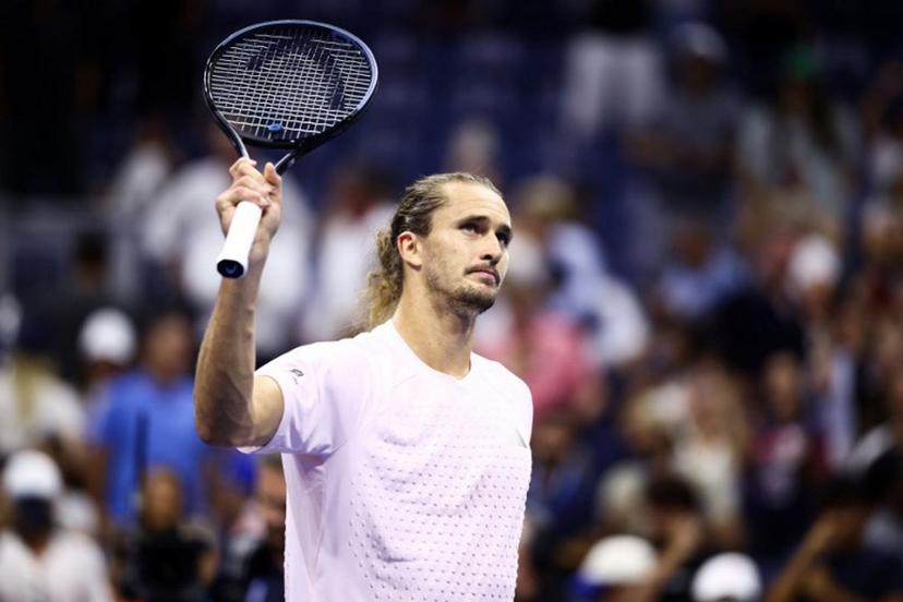 Germany's Alexander Zverev celebrates after victory during the men's singles round of 16 tennis match against Italy's Luciano Darderi on day nine of the US Open tennis tournament at the USTA Billie Jean King National Tennis Center in New York City on September 7, 2026.  CHARLY TRIBALLEAU / AFP