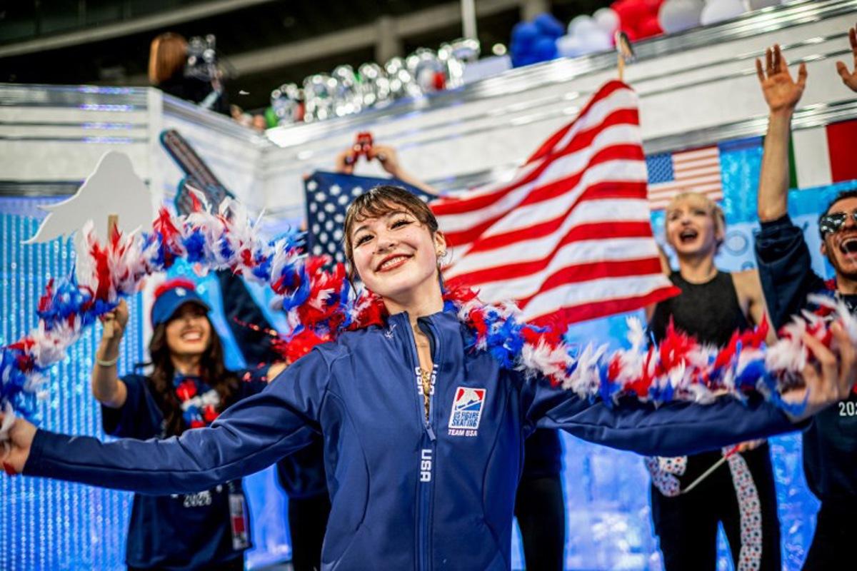 USA's Alysa Liu reacts after competing in the women's free skating during the ISU World Team Trophy in Figure Skating 2025 in Tokyo on April 19, 2025.  Philip FONG / AFP