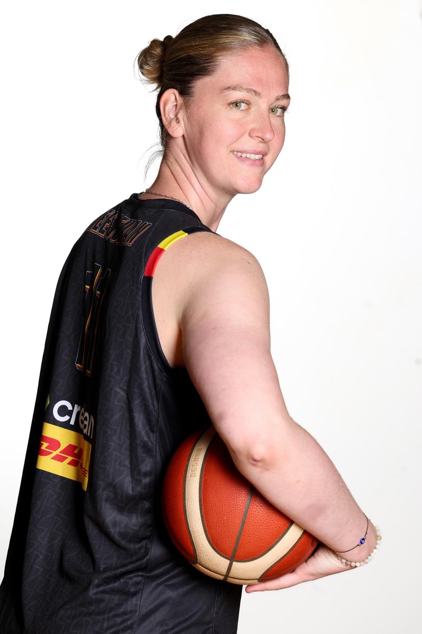 Belgium's Emma Meesseman poses for the photographer during the Media Day of the Belgian national women team 'the Belgian Cats', in Kortrijk, on Tuesday 20 May 2025. BELGA PHOTO VIRGINIE LEFOUR