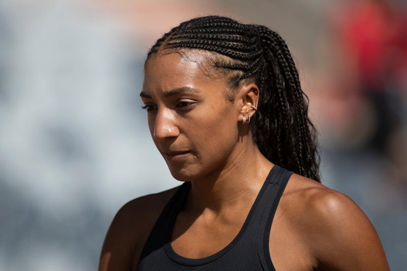 Belgian Nafissatou Nafi Thiam pictured during the Belgian athletics championships, Saturday 02 August 2025 in Brussels. The Belgian championships take place from 2-3 August, 2025. BELGA PHOTO KRISTOF VAN ACCOM