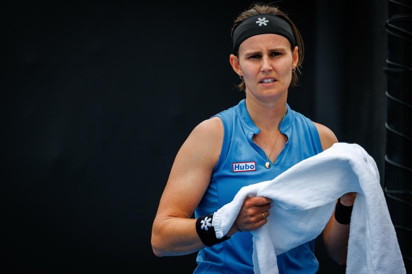 Belgium's Greet Minnen pictured during a third round qualifying match against Poland's Linda Klimovicova in the women singles at the Australian Open, Melbourne Park, Melbourne on Thursday 15 January 2026.  BELGA PHOTO PATRICK HAMILTON  --- BENELUX ONLY   ---
