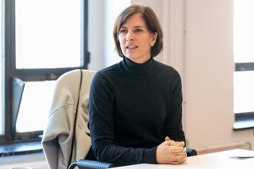 COVERAGE REQUESTED TO BELGA Isabelle Vanden Eede pictured during the 'DigitALL' charter for digital inclusion, presented by telecommunication group Orange, is signed in Brussels on Monday 21 November 2022. BELGA PHOTO HATIM KAGHAT