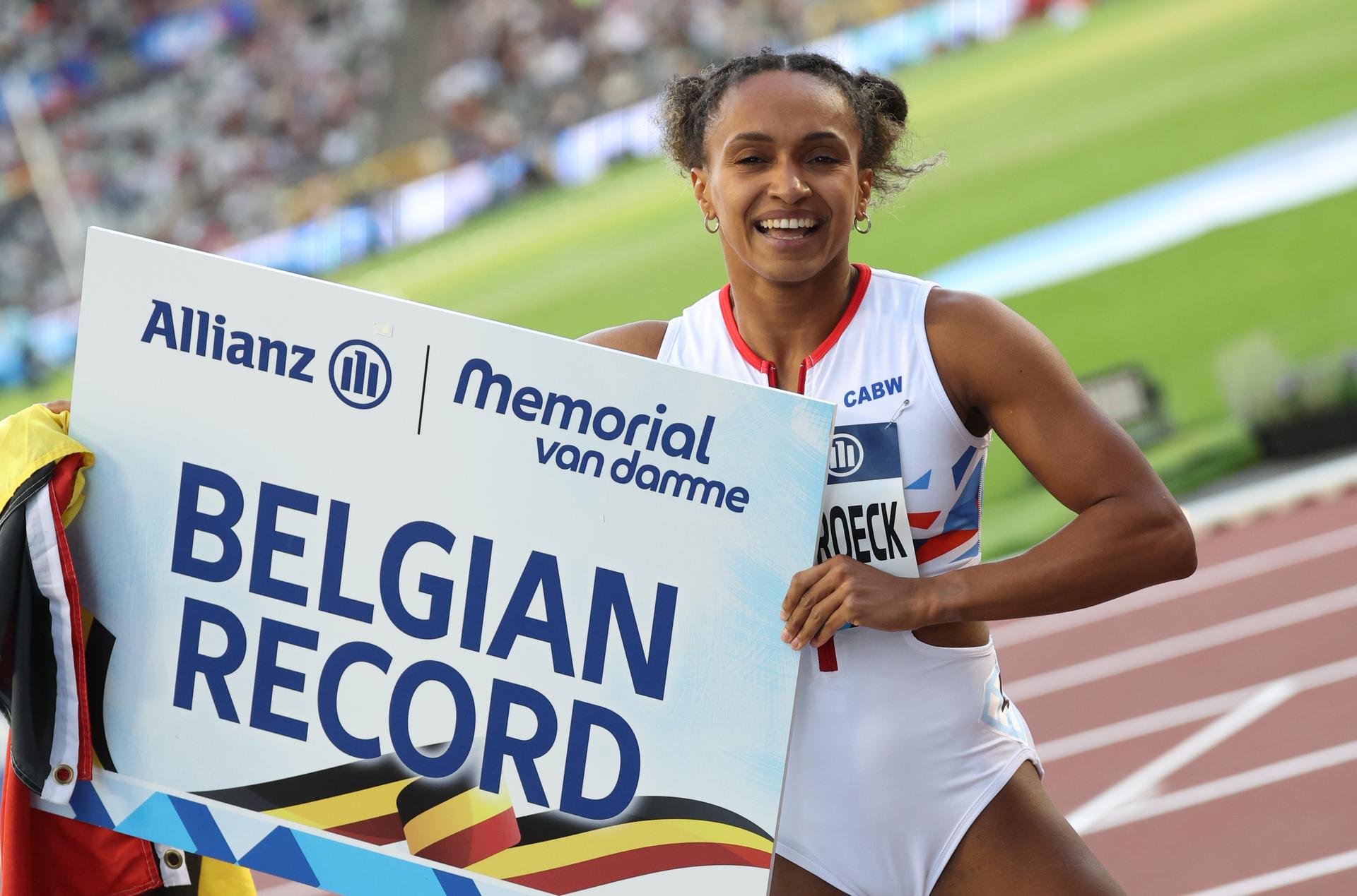 Belgian Naomi Van den Broeck pictured during the 49th edition of the Memorial Van Damme Diamond League athletics event in Brussels, Friday 22 August 2025. BELGA PHOTO VIRGINIE LEFOUR