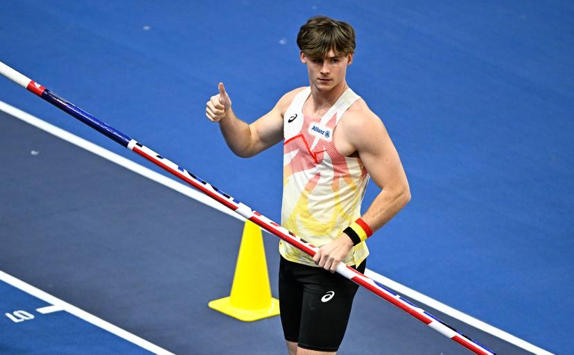 Belgian Jente Hauttekeete pictured before the pole vault event of the Men Heptathlon competition, at the second day of the World Athletics Indoor Championship in Torun, Poland on Saturday 21 March 2026. The championships take place from 20 to 22 March. BELGA PHOTO JASPER JACOBS