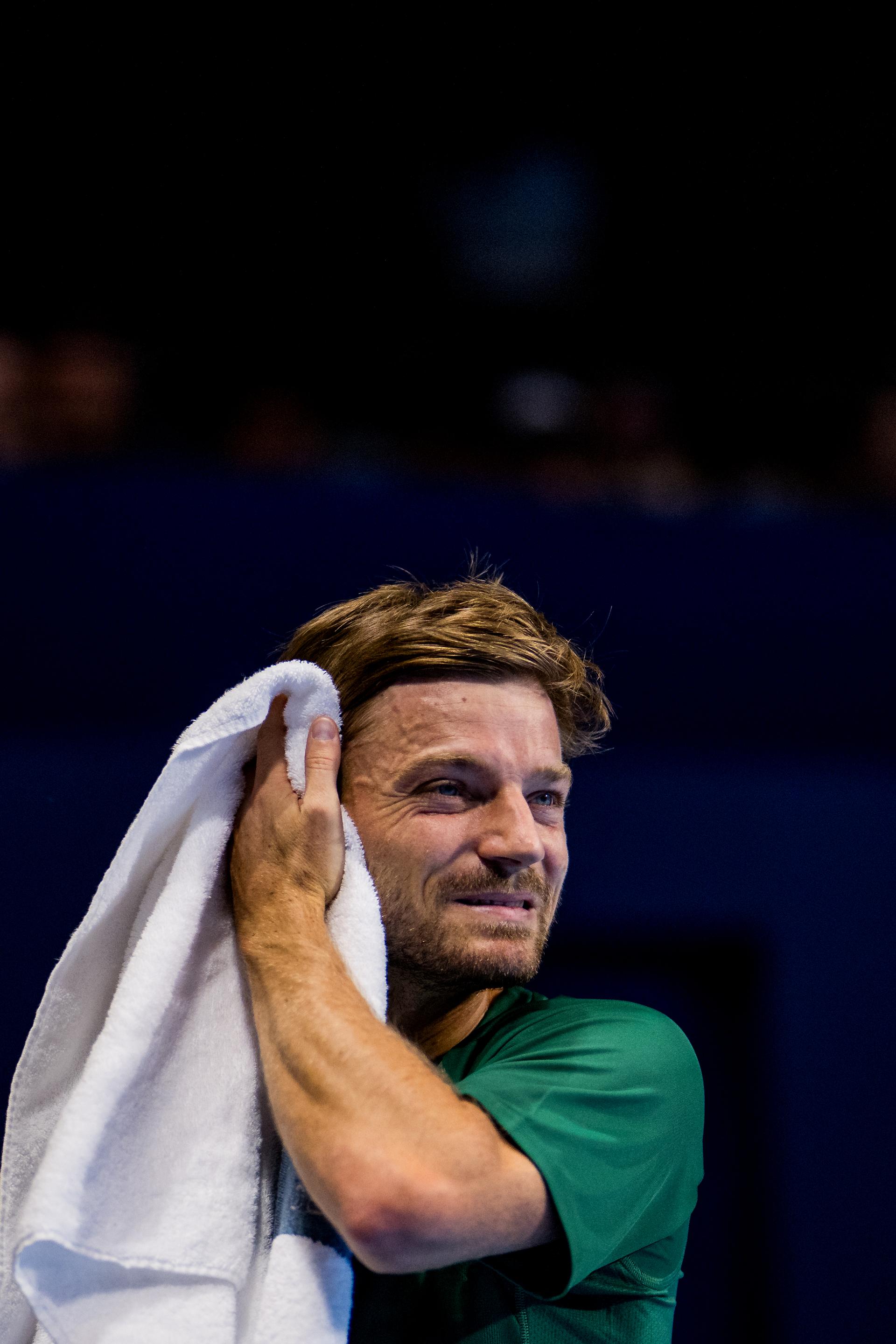 Belgian David Goffin pictured in action during the European Open ATP tennis tournament in Brussels, on Tuesday 14 October 2025. This year's edition of the tournament is taking place from 12 to 19 October 2025. BELGA PHOTO JASPER JACOBS