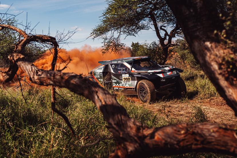 ATTENTION EDITORS - HAND OUT PICTURES - EDITORIAL USE ONLY - MANDATORY CREDIT 'THE DACIA SANDRIDERS'  This handout picture, distributed by Eric Dupain, shows Nasser Al-Attiyah and Edouard Boulanger during the South African Safari Rallyn in Sun City, South Africa, on Monday 19 May 2025.  BELGA PHOTO HANDOUT THE DACIA SANDRIDERS