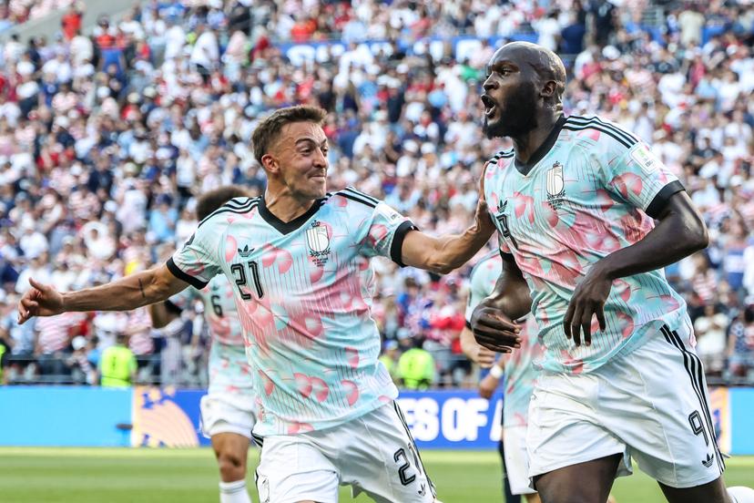 Belgium's Romelu Lukaku celebrates after scoring during a soccer game between the USA and Belgian national team Red Devils, on Monday 06 July 2026, at the Seattle Field, in Seattle, a 1/8 finals game in the FIFA World Cup 2026. BELGA PHOTO BRUNO FAHY
