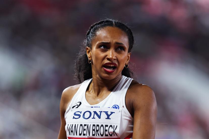 Belgian Naomi Van Den Broeck is pictured in action during the women 4x400m relay race, at the world relay championships, on Saturday 10 May 2025 in Guangzhou, China. The world relay championships in Guangzhou take place from 10 to 11 May. BELGA PHOTO NIKOLA KRSTIC