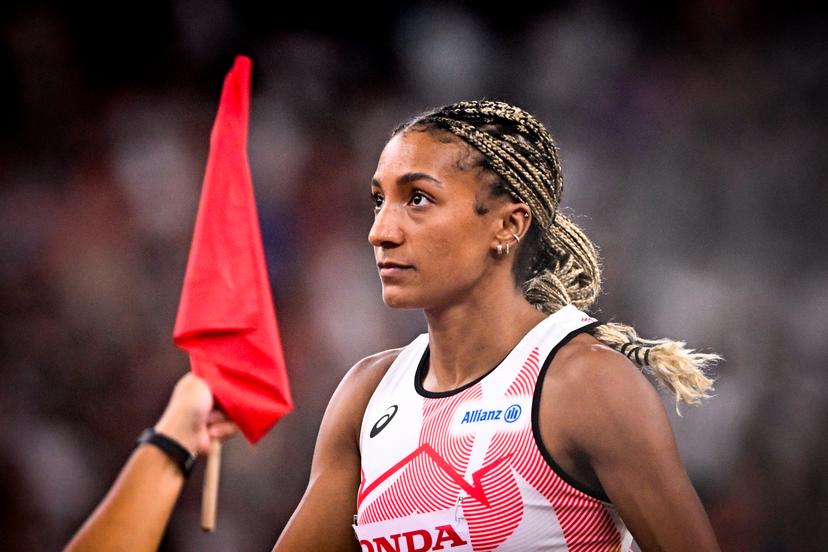 Belgian Nafissatou Nafi Thiam pictured in action during the shot put event of the women's Heptathlon competition, at the World Athletics Championships in Tokyo, Japan, on Friday 19 September 2025. The outdoor Worlds are taking place from 13 to 21 September. BELGA PHOTO JASPER JACOBS
