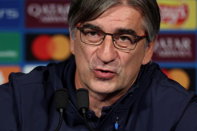 Atalanta's Croatian coach Ivan Juric speaks during a press conference on the eve of the UEFA Champions League first round day 1 football match between Paris Saint-Germain and Atalanta at the Parc des Princes stadium in Paris, on September 16, 2025.  FRANCK FIFE / AFP
