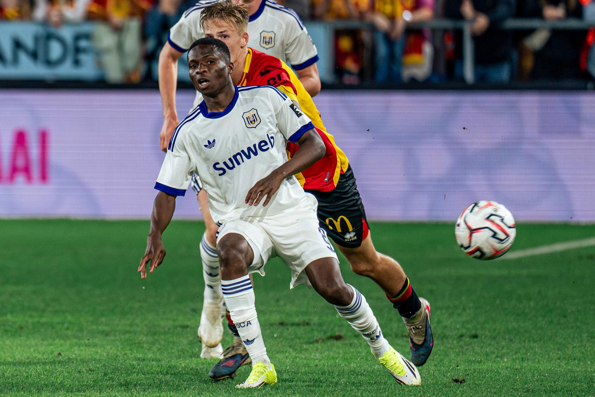 Anderlecht's Romeo Amane pictured in action during a soccer match between KV Mechelen and RSC Anderlecht, Friday 11 September 2026 in Mechelen, on day 5 of the 2026-2027 'Jupiler Pro League' first division of the Belgian championship. BELGA PHOTO EMILE WINDAL