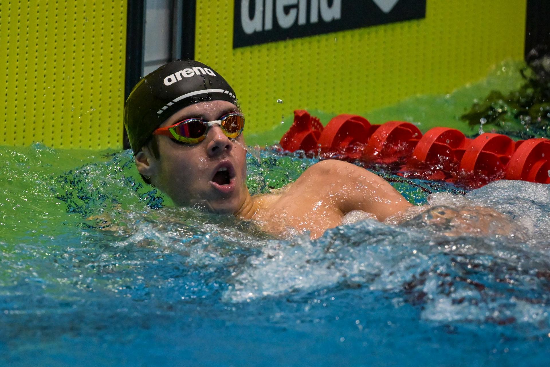 Belgian Simon Laviolette pictured in action during the 200m medley race at the Open Belgian Swimming Championships 2026 (15-17/05), in Antwerp, on Sunday 17 May 2026. BELGA PHOTO DAVID PINTENS