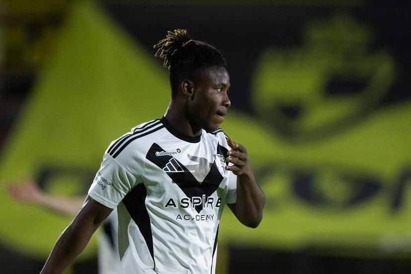 Eupen's Wedingo Ade Oguns pictured during a soccer game between Lierse SK and KAS Eupen, Saturday 23 August 2025 in Lier, on day 3 of the 2025-2026 'Challenger Pro League' 1B second division of the Belgian championship. BELGA PHOTO KRISTOF VAN ACCOM