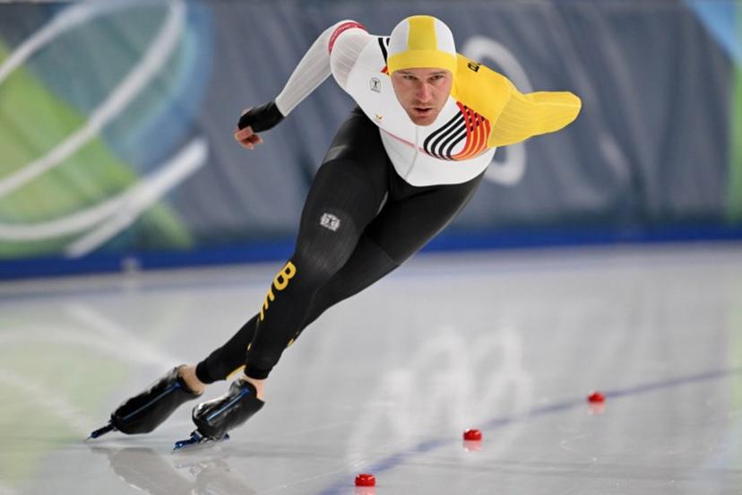 Belgium's Mathias Voste competes in the speed skating men's 1500m during the Milano Cortina 2026 Winter Olympic Games at Milano Speed Skating Stadium in Milan on February 19, 2026.  Daniel MUNOZ / AFP