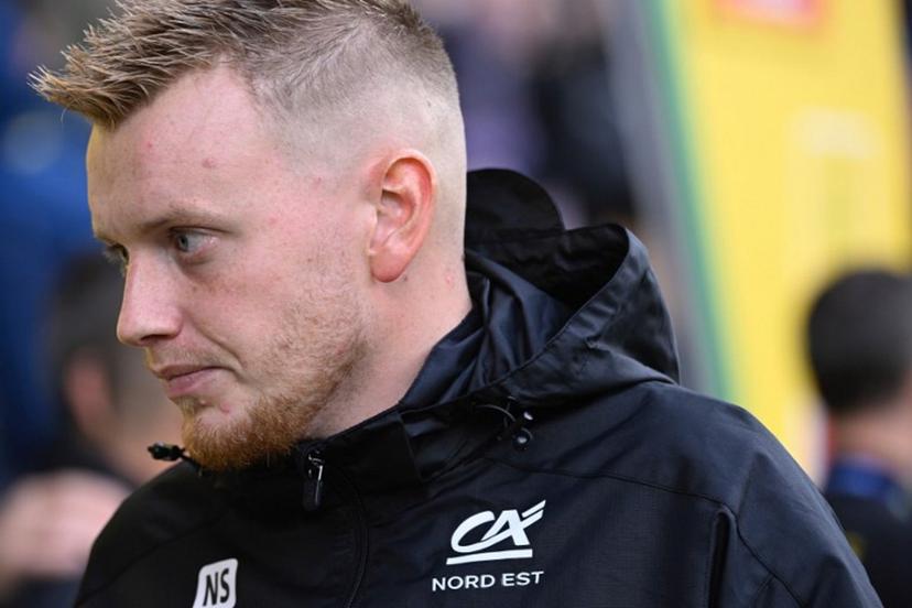 Reims' assistant coach Nicolas Still looks on during the French Ligue 1 football match between Nantes and Reims, at the La Beaujoire  stadium in Nantes, western France on November 5, 2023.  Damien Meyer / AFP