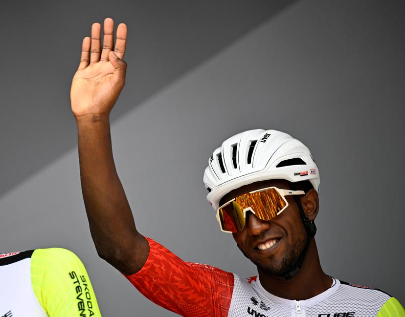 Eritrean Biniam Girmay Hailu of Intermarche-Wanty pictured at the start of stage 15 of the 2025 Tour de France cycling race, from Muret to Carcasonne (169 km), on Sunday 20 July 2025 in France. The 112th edition of the Tour de France starts on Saturday 5 July in Lille, France, and will finish in Paris, France on the 27th of July.   BELGA PHOTO JASPER JACOBS