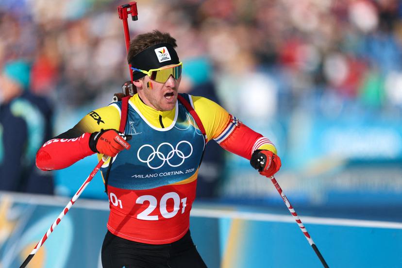 Florent Claude during Biathlon Mixed Relay 4 x 6 km during day 2 of the 2026 Winter Olympics on February 8, 2026 in Antholz-Anterselva Biathlon Arena. Photo by Alexis Jumeau/ABACAPRESS.COM BELGIUM ONLY