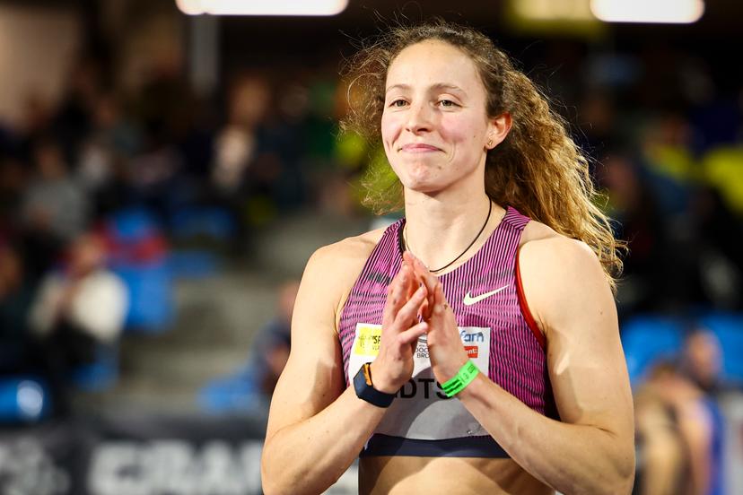 Belgian Noor Vidts pictured during the IFAM Indoor, IAAF World Indoor Tour Bronze Athletics Meeting, Saturday 01 February 2025 in Gent. BELGA PHOTO DAVID PINTENS