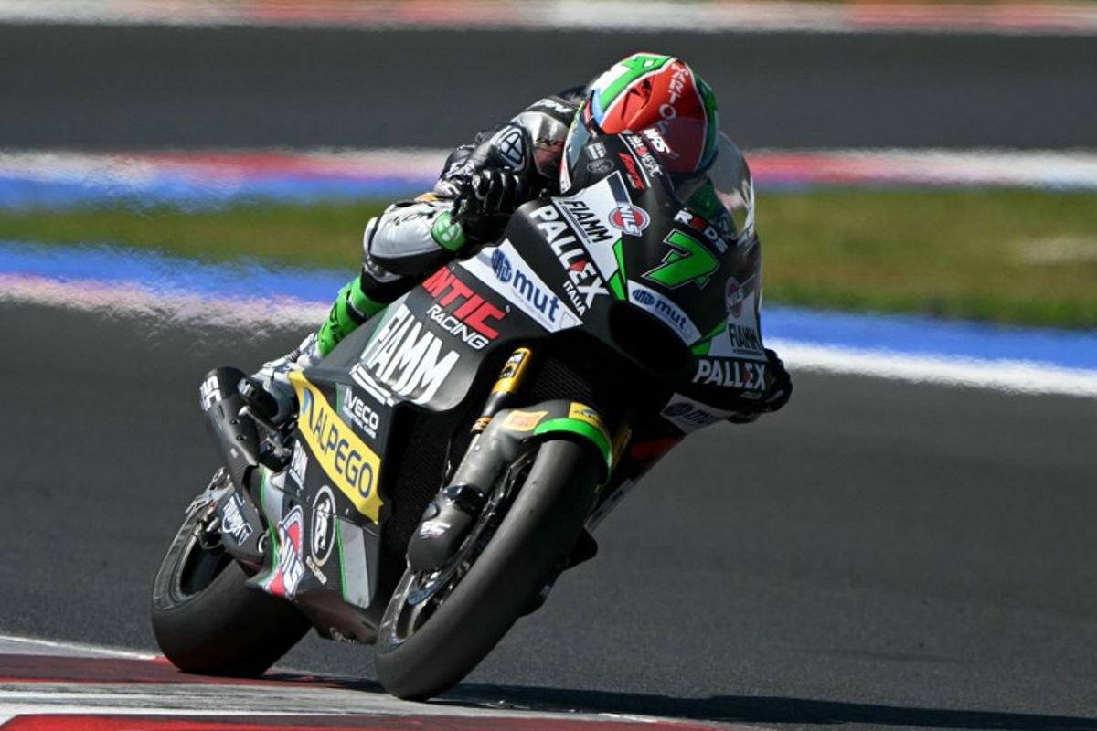 REDS Fantic Racing's Belgian rider Barry Baltus competes during the San Marino Moto2 race at the Misano World Circuit Marco Simoncelli, in Misano Adriatico, northern Italy on September 13, 2026.  Andreas SOLARO / AFP