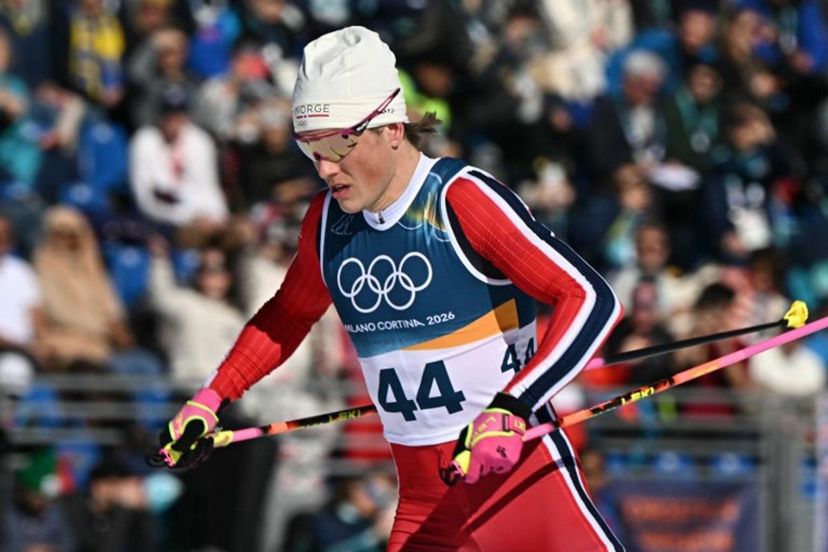 Norway's Johannes Hoesflot Klaebo competes during the men's 10km cross-country interval start free event of the Milano Cortina 2026 Winter Olympic Games at Tesero Cross-Country Skiing Stadium in Lago di Tesero (Val di Fiemme) on February 13, 2026.  Javier SORIANO / AFP