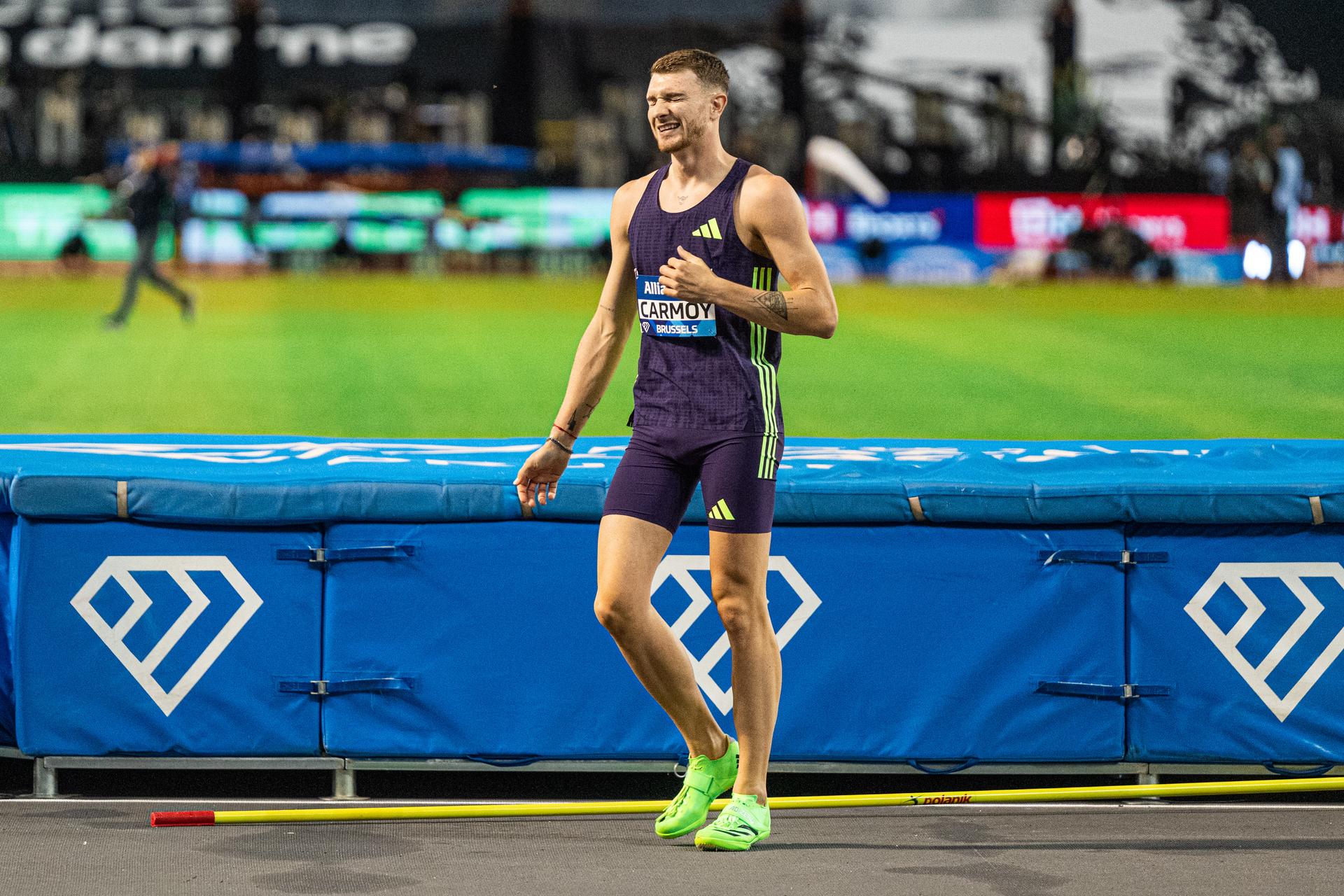 Belgium's Thomas Carmoy pictured during (2R) the 50th edition of the Memorial Van Damme Diamond League athletics event in Brussels, Friday 4 September 2026.  BELGA PHOTO EMILE WINDAL