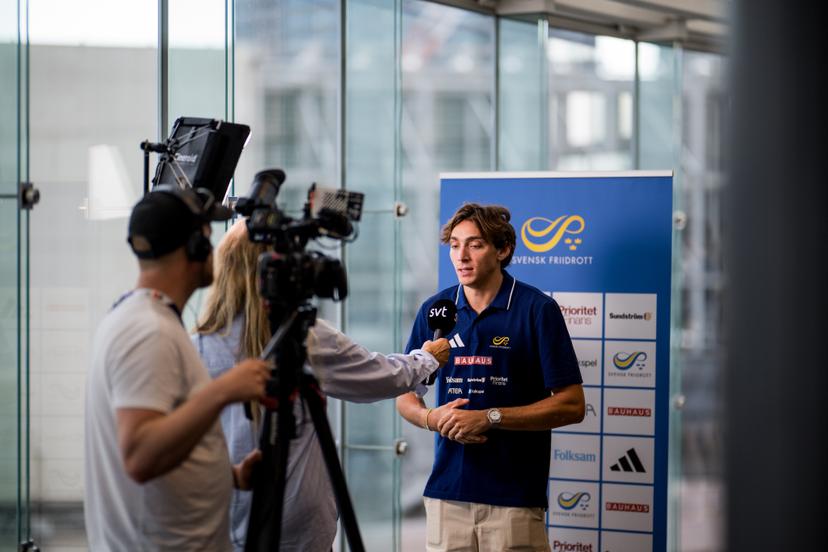 Swedish pole vaulter Armand Mondo Duplantis talks to the press during a press conference before the World Athletics Championships in Tokyo, Japan, on Thursday 11 September 2025. The outdoor Worlds are taking place from 13 to 21 September. BELGA PHOTO JASPER JACOBS