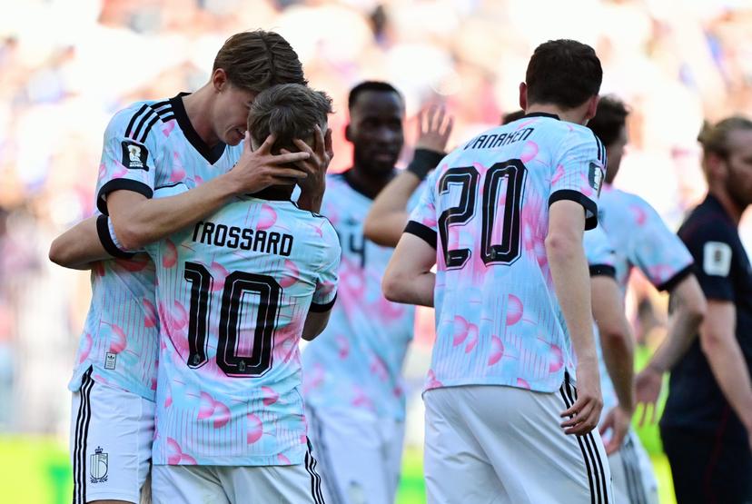 Belgium's Charles De Ketelaere and Belgium's Nicolas Raskin celebrate after scoring during a soccer game between the USA and Belgian national team Red Devils, on Monday 06 July 2026, at the Seattle Field, in Seattle, a 1/8 finals game in the FIFA World Cup 2026. BELGA PHOTO DIRK WAEM