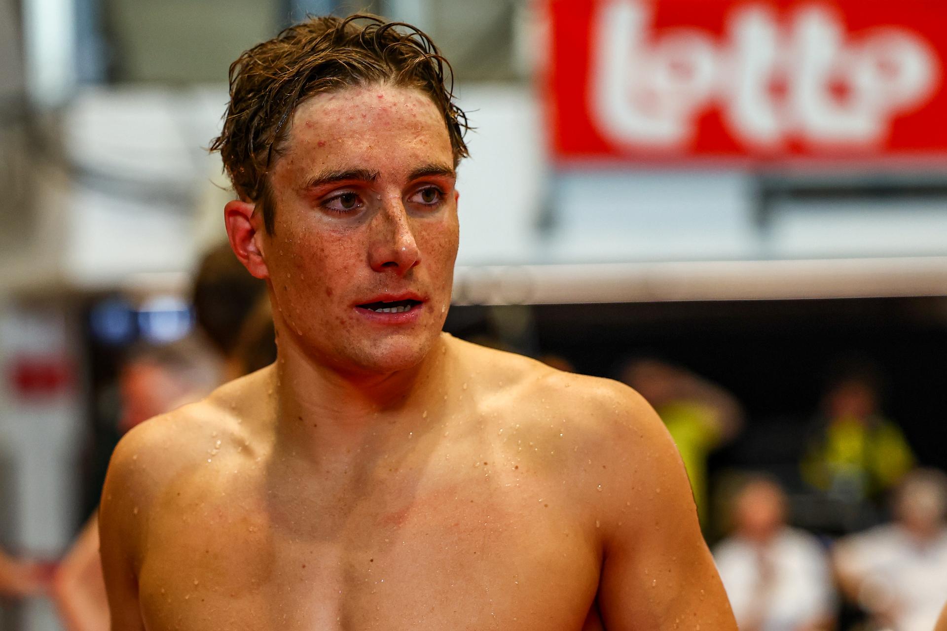 Belgian athlete Lucas Henveaux pictured during the Open Belgian Swimming Championships 2025 (25-27/04), in Antwerp, on Friday 25 April 2025. BELGA PHOTO DAVID PINTENS