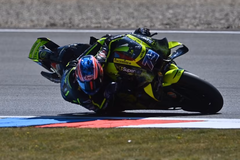 Team Trackhouse Racing MotoGP's Ai Ogura competes during the qualifying for the MotoGP Grand Prix of Czechia in Brno, Czech Republic, on June 20, 2026. Michal Cizek / AFP