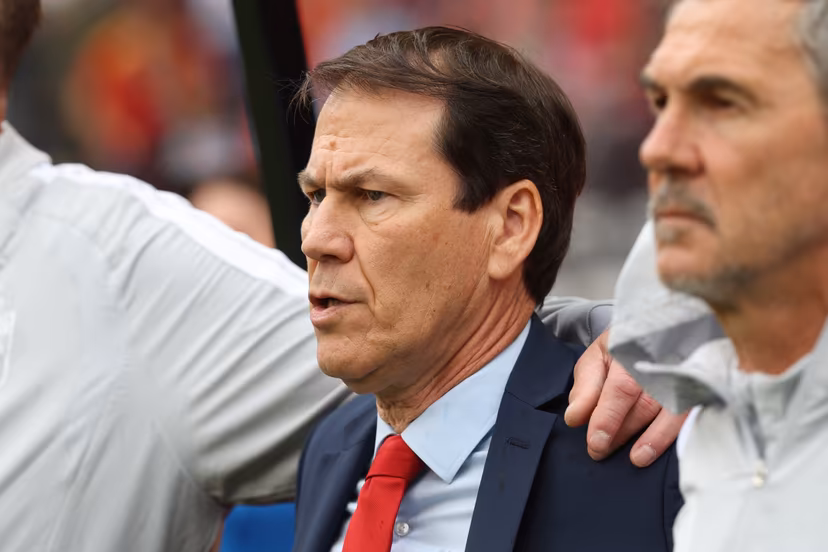 Belgium's head coach Rudi Garcia pictured at the start of a friendly soccer game between Belgian national team Red Devils and Tunisia, Saturday 06 June 2026 in Brussels, part of the preparations for the 2026 FIFA World Cup. BELGA PHOTO VIRGINIE LEFOUR