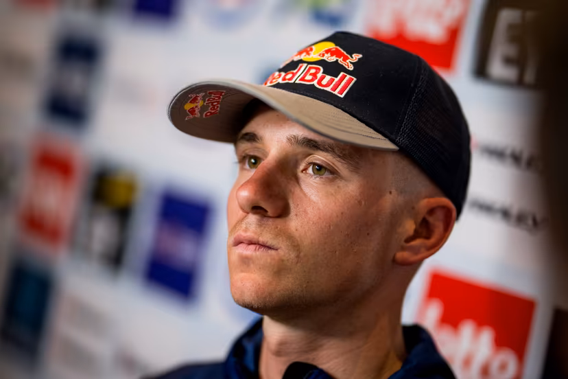 Belgian Remco Evenepoel talks to the press during a press conference before the cycling World Championship, in Montreal, Canada, Friday 18 September 2026. The UCI road world championships are taking place from 20 to 27 September, in Montreal, Canada. BELGA PHOTO JASPER JACOBS