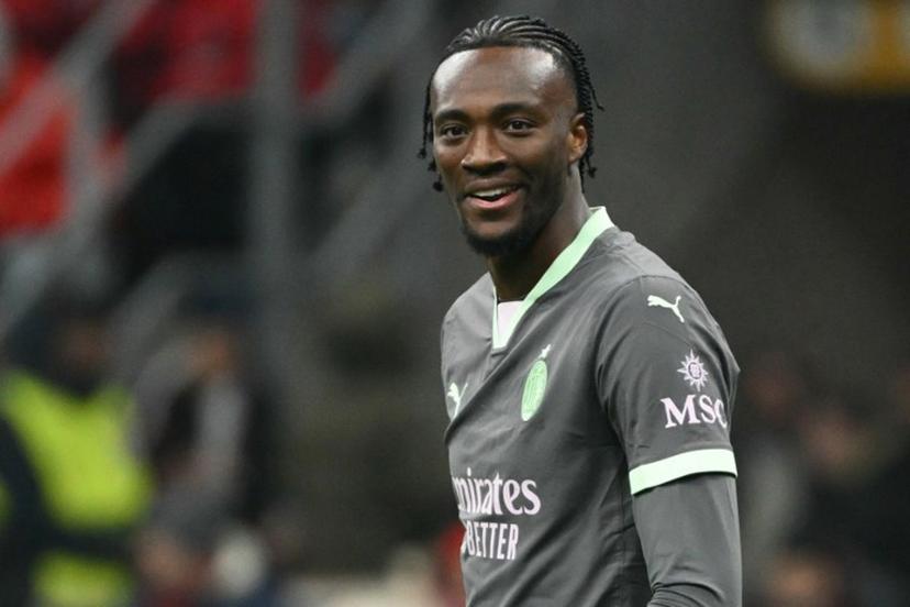 AC Milan's English forward #90 Tammy Abraham reacts during the UEFA Champions League football match between AC Milan and Red Star Belgrade (Crvena zvezda) at San Siro stadium in Milan, on December 11, 2024. Alberto PIZZOLI / AFP