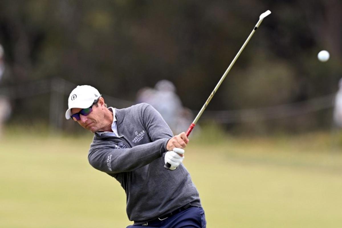 Nicolas Colsaerts of Belgium hits to the green during a practice round ahead of the Australian Open golf tournament at the Royal Melbourne Golf Club in Melbourne on December 2, 2025. William WEST / AFP